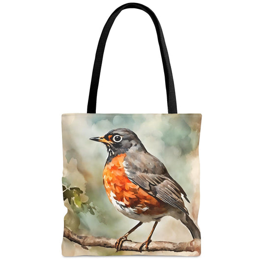 American Robin Tote Bag, Bird Totes, Watercolor Style Daily Bag, Canvas Tote Bag, Totes for Moms, Bird Lover Gifts, Gifts for Kids