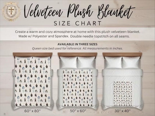 Virgin Mary Velveteen Plush Blankets, Super Soft Adult Blankets, Unique Handmade Blankets, Virgin Mary Blankets, Mothers Day Gifts