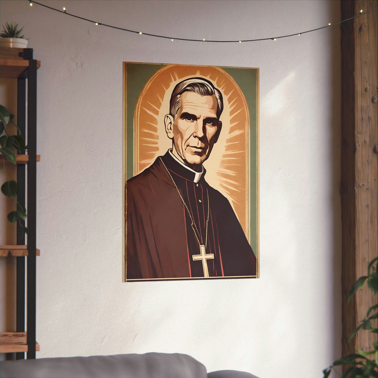 Vintage Fulton Sheen Poster, Ven Fulton Sheen Art, Retro Catholic Art, Premium Wall Art, Vintage Catholic Gifts