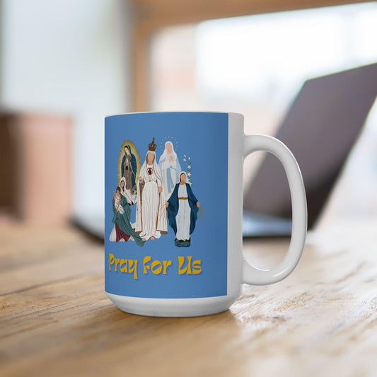 Virgin Mary Catholic Mug, Marian Tea Cup, Catholic Miraculous Medal Drinkware, Saint Coffee Mug, Catholic Gift, Blessed Mother Religious Mug