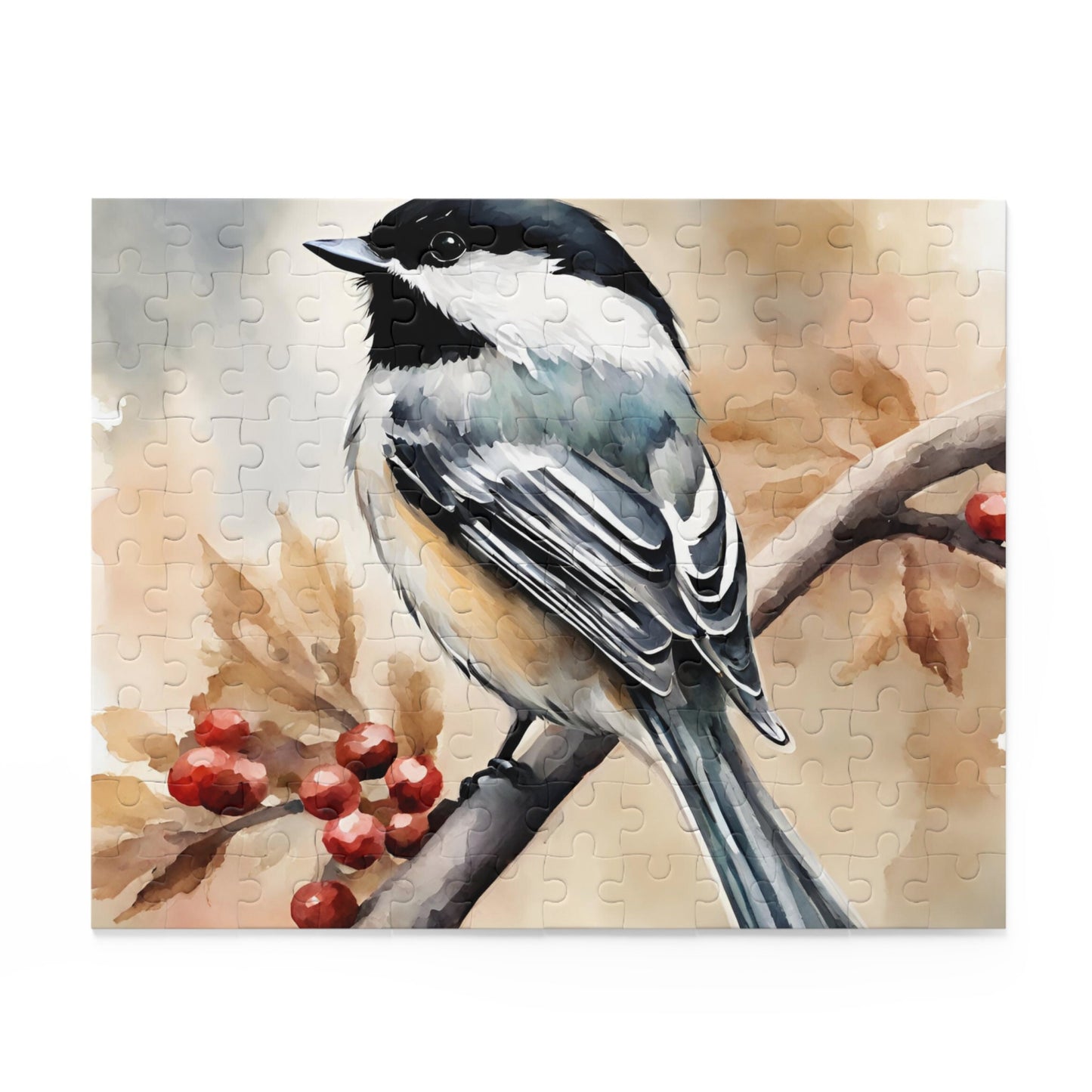 Chickadee Bird Puzzle, Whimsical Artwork for Relaxing and Entertaining Pastime, Games for Kids, Brainteasers, Family Activity