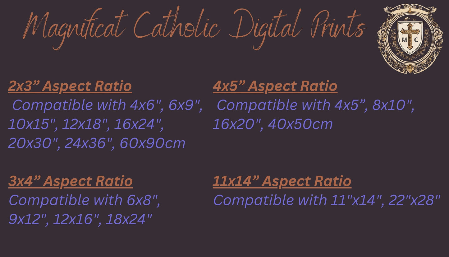 Holy Mary Retro Catholic Printable Instant Download | Vintage Style Blessed Virgin Mary Wall Art Digital Files