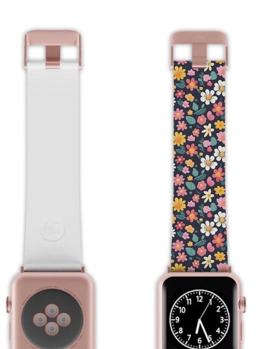 Floral Apple Watch Band Series 9/8/7/6/5/4/3/2/1/SE/Ultra, Applewatch Band 38 40mm, Apple WatchBand 42 44mm, Elastomer Watch Strap