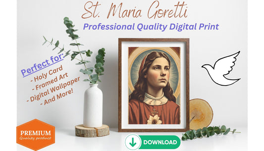 Vintage Saint Maria Goretti, Printable Holy Card Image, Perfect for Catholic Home Decor, Instant Download, Digital File, Catholic Prints