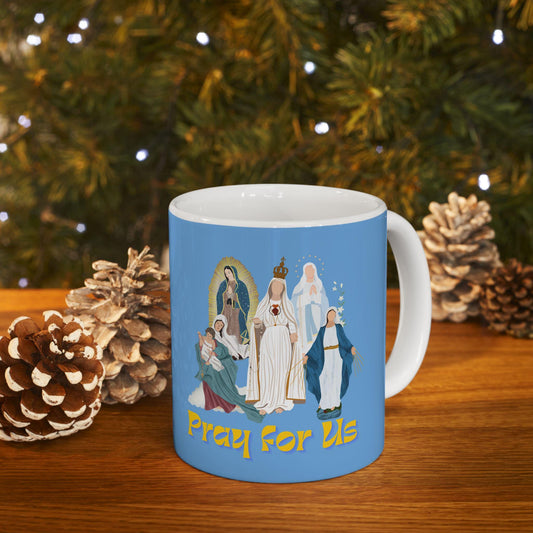 Virgin Mary Catholic Mug, Marian Tea Cup, Catholic Miraculous Medal Drinkware, Saint Coffee Mug, Catholic Gift, Blessed Mother Religious Mug