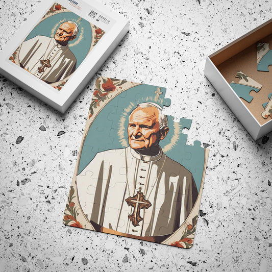 Saint John Paul II Kids Puzzle, 30-Piece Children Jigsaw Puzzle, Catholic Gifts for Toddlers