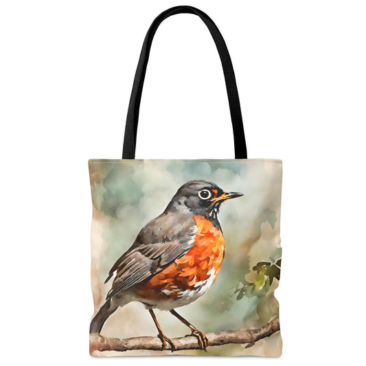 American Robin Tote Bag, Bird Totes, Watercolor Style Daily Bag, Canvas Tote Bag, Totes for Moms, Bird Lover Gifts, Gifts for Kids