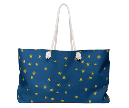 Our Lady of Guadalupe Stars Weekender Bag, Blessed Virgin Mary Travel Bag, Virgin Mary Overnight Tote, Catholic Carry-On Duffel