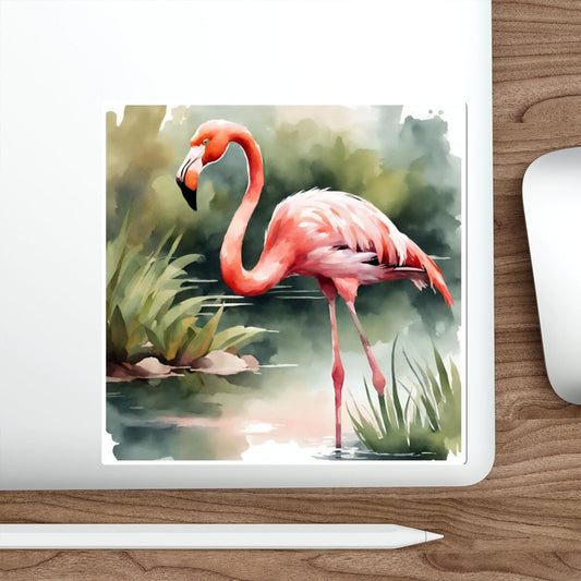 Flamingo Water Resistant Sticker, Vinyl Sticker, Animal Stickers, Cute Stickers, Matte Finish, Bird Stickers, Feathery Friends